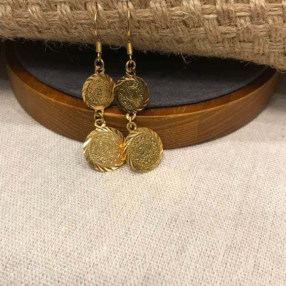 Lira Earrings, Coin Earrings, Dangle and dangle earrings, Middle East Jewelry - Picture 4 of 8